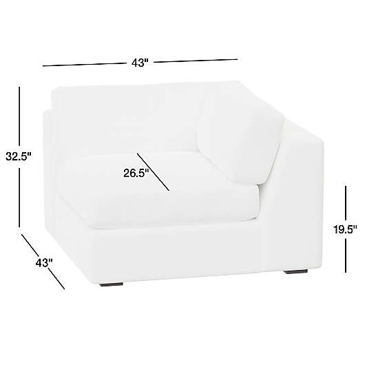 Oceanside Deep Leather Corner Chair Sectional Piece