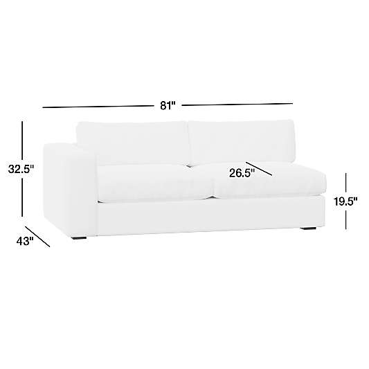 Oceanside Deep Leather Left-Arm Sofa Sectional Piece