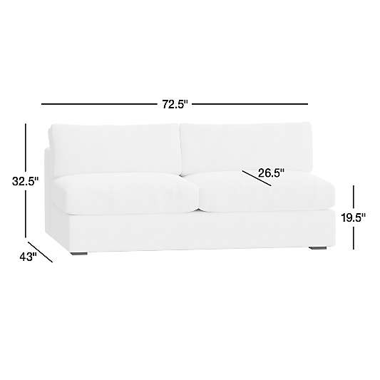 Oceanside Deep Armless Sofa Sectional Piece