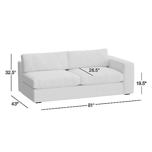 Oceanside Deep Leather Right-Arm Sofa Sectional Piece