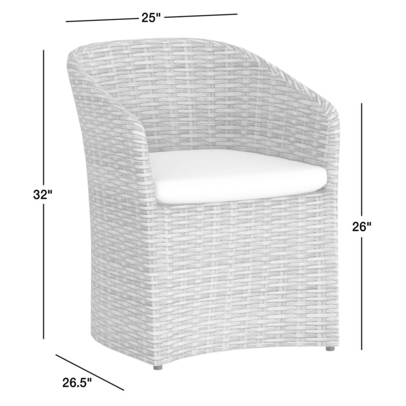 Abaco Resin Wicker Outdoor Dining Chair with Canvas Natural Sunbrella ® Cushion