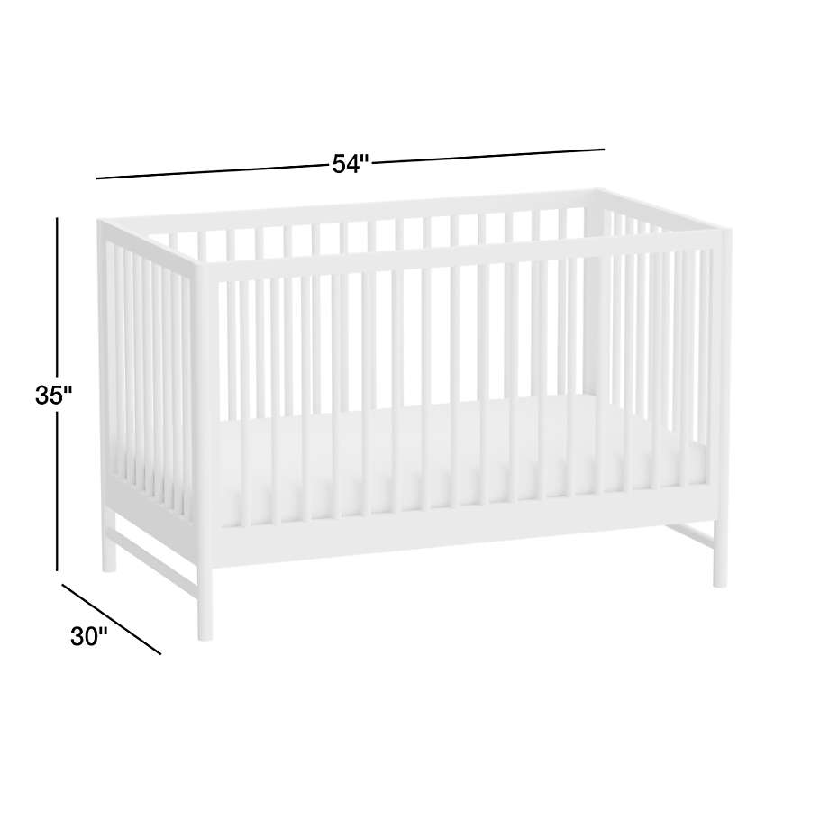 View Classic Deep Navy Blue Wood Convertible Baby Crib with Toddler Bed Rail - image 3 of 9