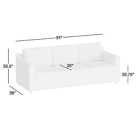 Barrett II 3-Seat Track Arm Sofa 91"