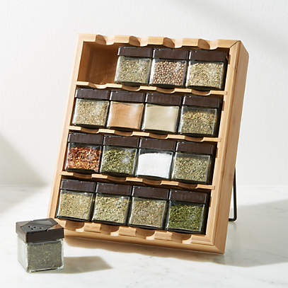 16-Cube Bamboo Spice Rack