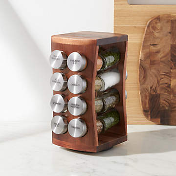 16-Cube Bamboo Spice Rack