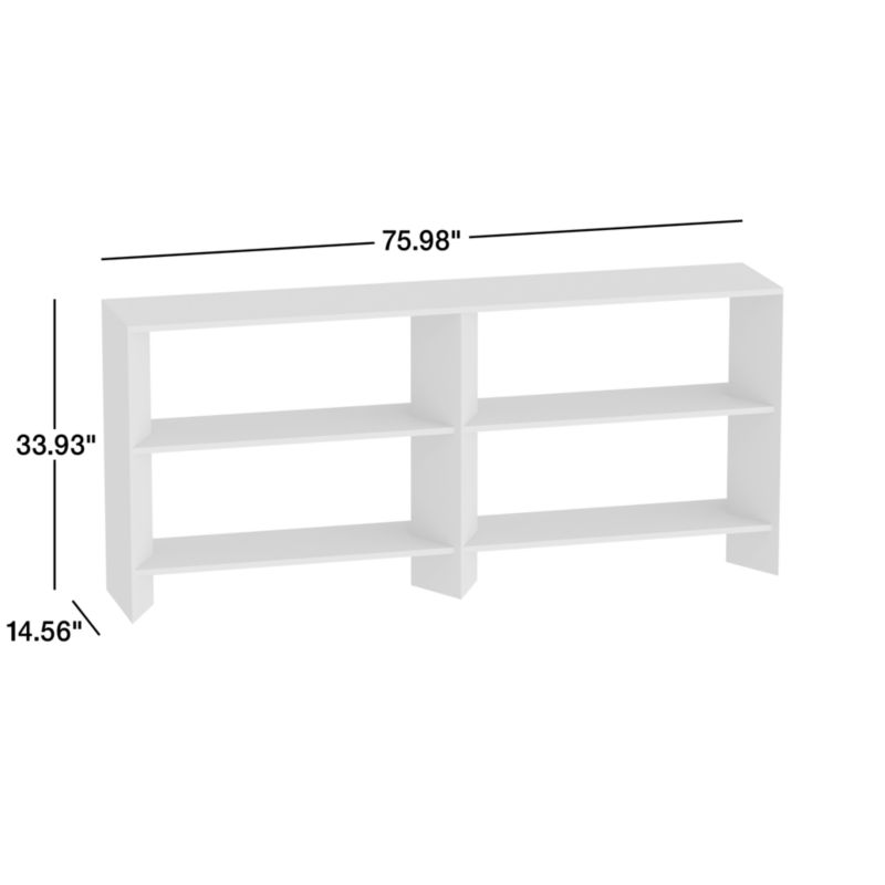 View Terrazza 76" Natural Solid Oak Wood Open Storage Media Console - image 3 of 10