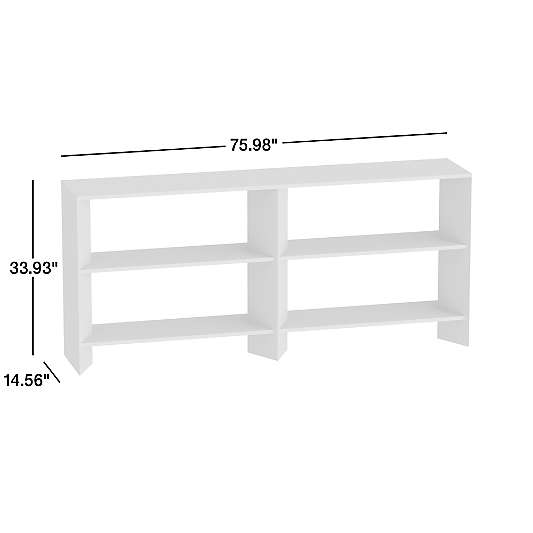 Terrazza 76" Natural Solid Oak Wood Open Storage Media Console