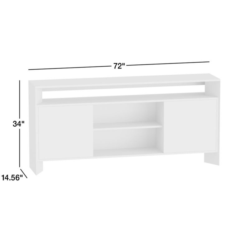 View Terrazza 72" Natural Solid Oak Wood Storage Media Console - image 3 of 9