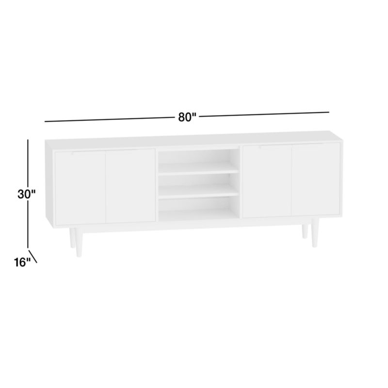 View Tate 80" Black Wood Storage Media Console - image 3 of 8