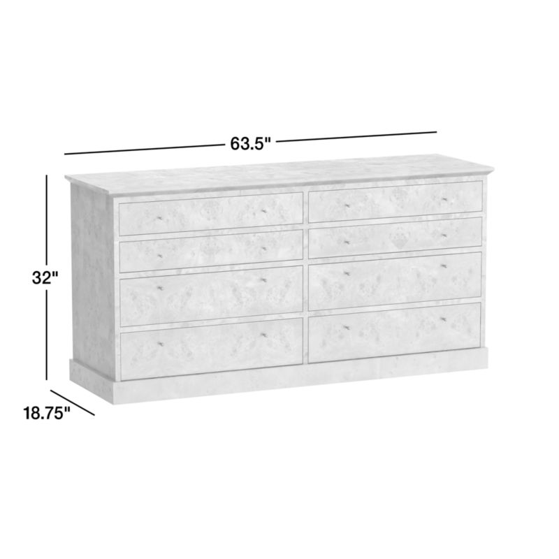 View Maison Burl Wood 8-Drawer Storage Credenza - image 3 of 8