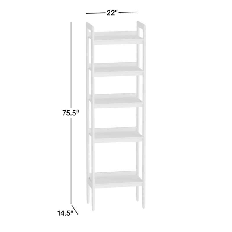 View Tate Black Wood 5-Shelf Narrow Bookcase - image 3 of 6