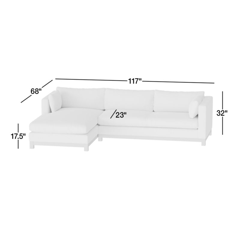 View Pacific Wood Bench Seat 2-Piece Chaise Sectional Sofa - image 3 of 12