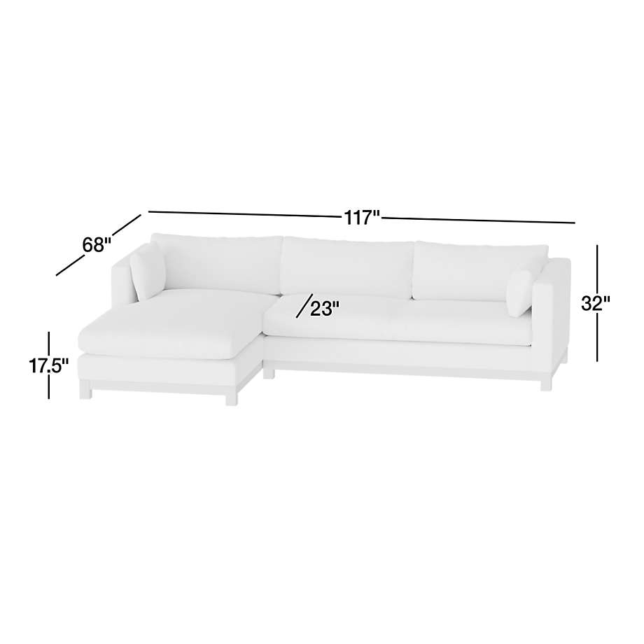 View Pacific Wood Bench Seat 2-Piece Chaise Sectional Sofa - image 6 of 12