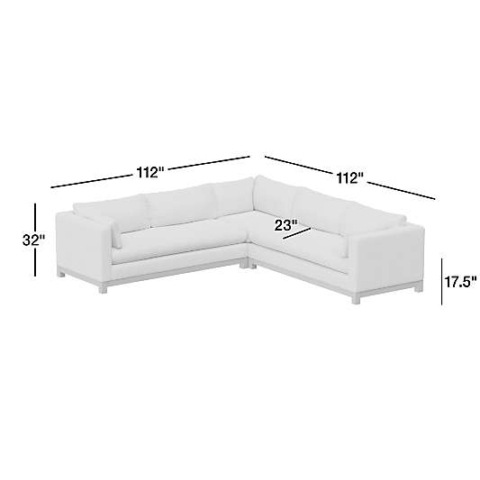 Pacific Wood Bench Seat 3-Piece Corner Sectional Sofa