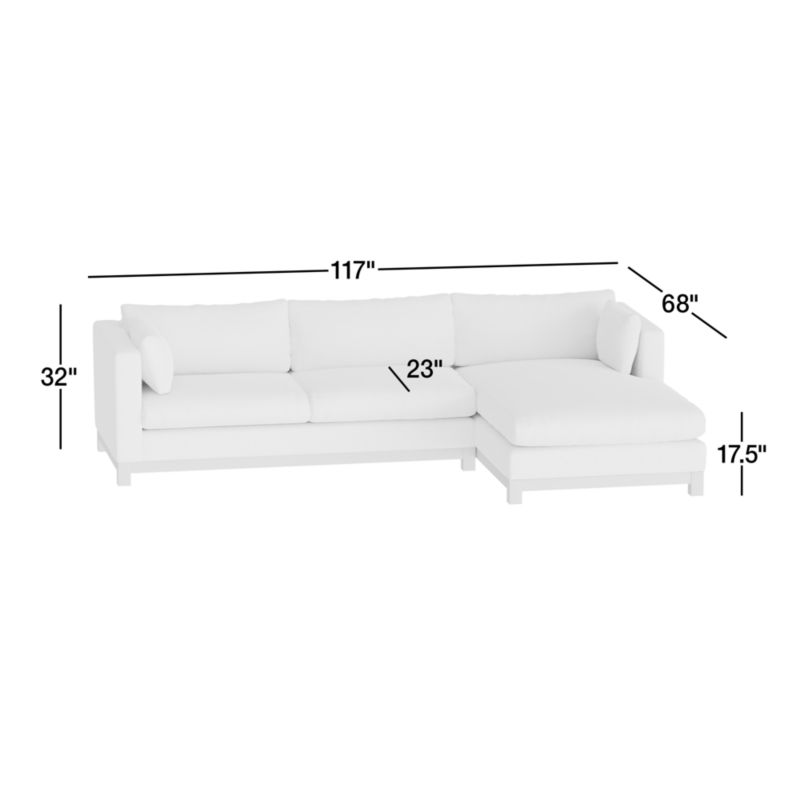 View Pacific Wood 2-Piece Chaise Sectional Sofa - image 3 of 12