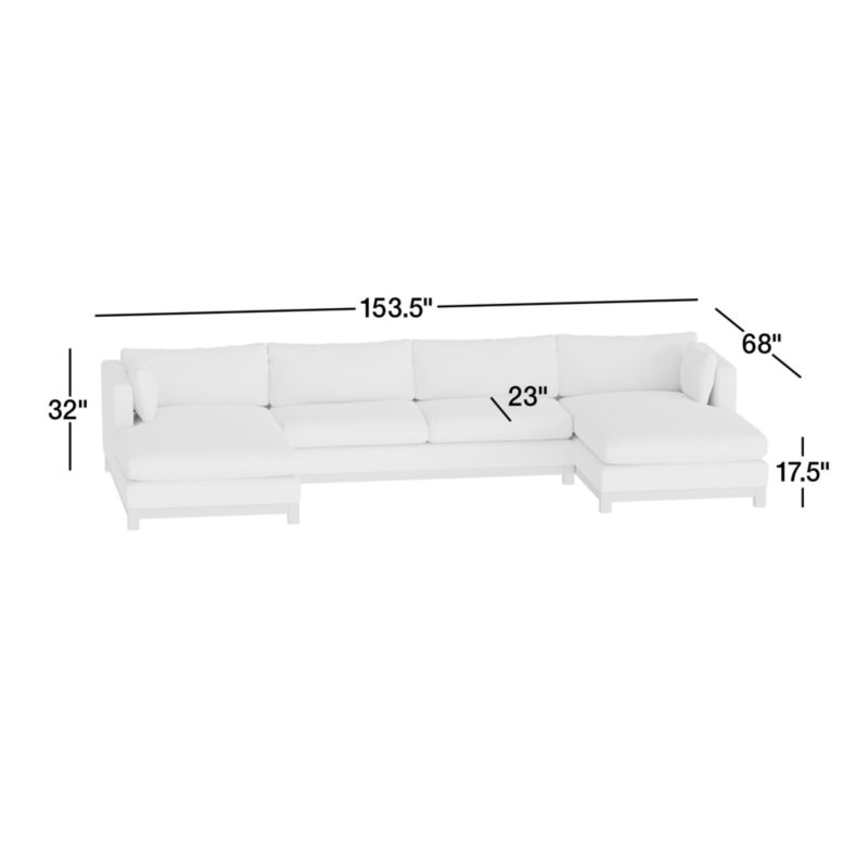 View Pacific Wood 3-Piece U-Shaped Sectional Sofa - image 2 of 10