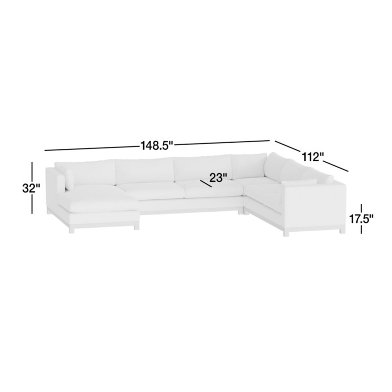 View Pacific Wood 4-Piece L-Shaped Sectional Sofa - image 3 of 11