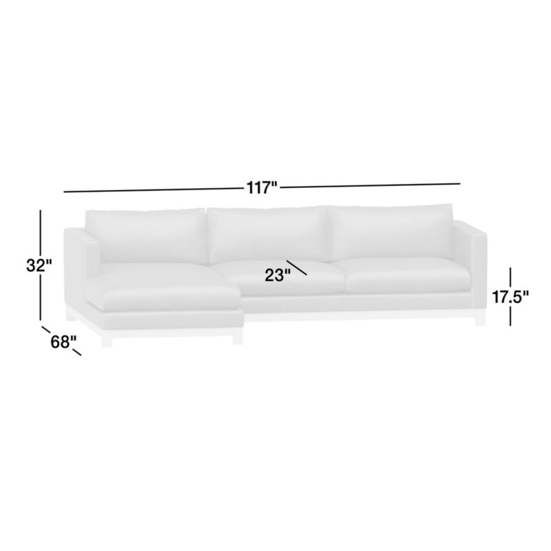 View Pacific Wood Leather 2-Piece Chaise Sectional Sofa - image 3 of 7