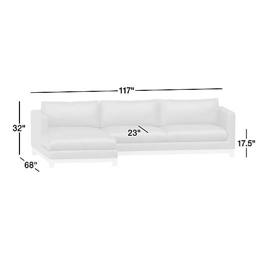 Pacific Wood Leather 2-Piece Chaise Sectional Sofa