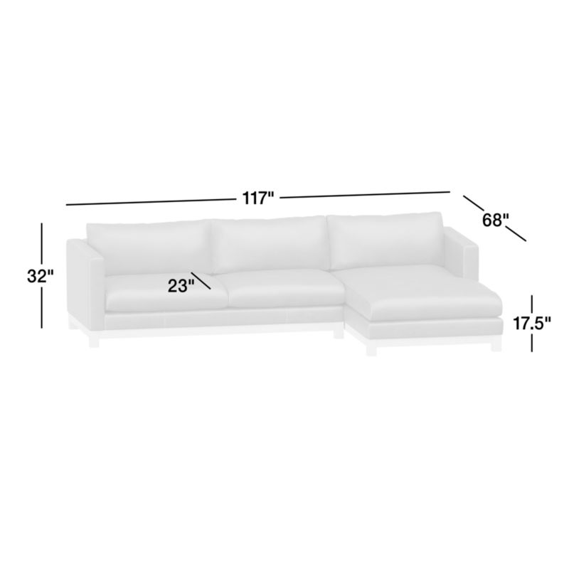 View Pacific Wood Leather 2-Piece Chaise Sectional Sofa - image 3 of 8