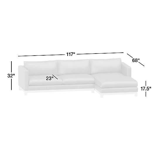 Pacific Wood Leather 2-Piece Chaise Sectional Sofa