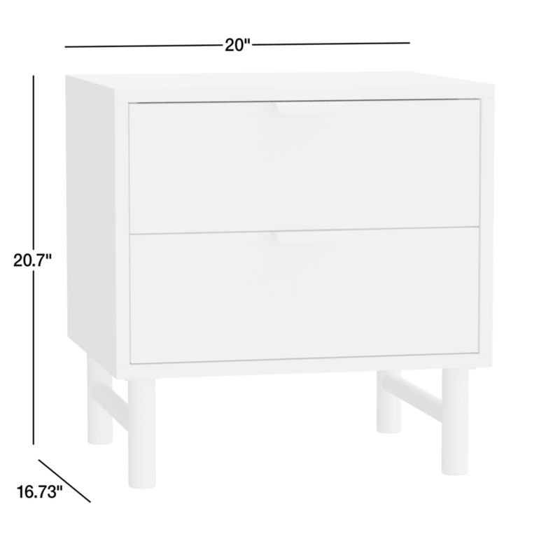 View Classic Laurel Green Wood 2-Drawer Kids Nightstand - image 3 of 9