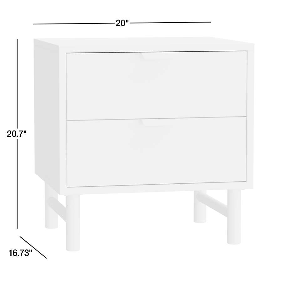 View Set of 2 Classic Deep Navy Blue Wood 2-Drawer Kids Nightstands - image 2 of 5