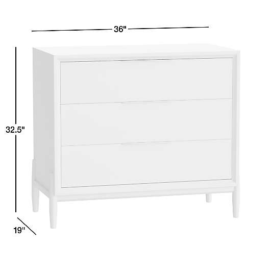 Bodie Natural Oak Wood Narrow 3-Drawer Kids Dresser