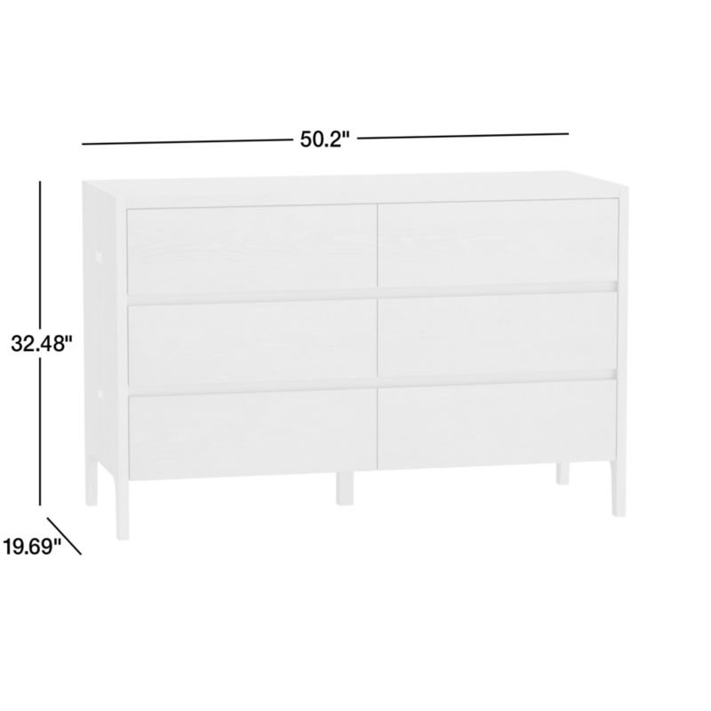 View Nova Natural Acacia Wood Wide 6-Drawer Kids Dresser - image 3 of 7