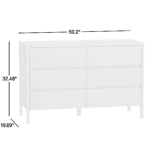 Nova Natural Acacia Wood Wide 6-Drawer Kids Dresser