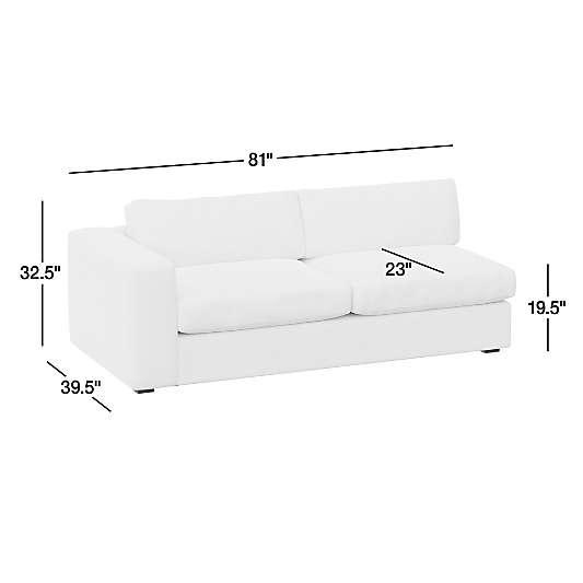 Oceanside Leather Left-Arm Sofa Sectional Piece