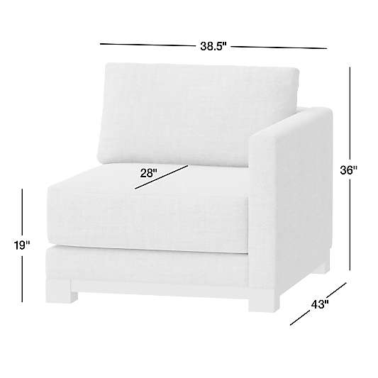 Gather Deep Wood Base Leather Right-Arm Chair Sectional Piece