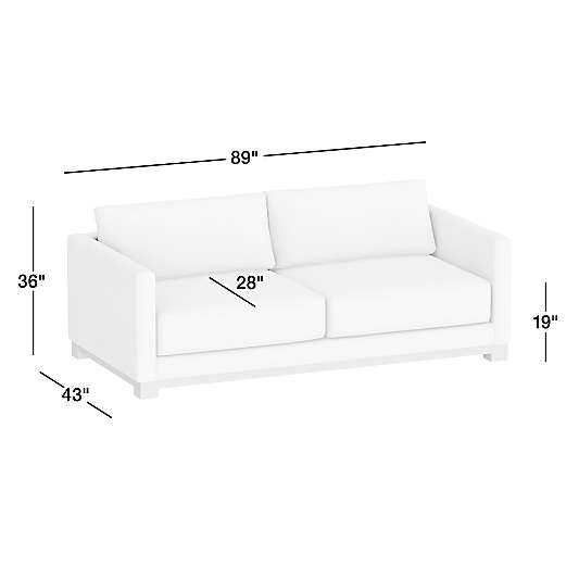 Gather Wood Base Leather Sofa (77"-89")