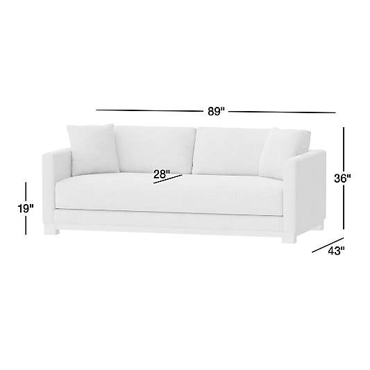 Gather Wood Base Leather Sofa (77"-89")