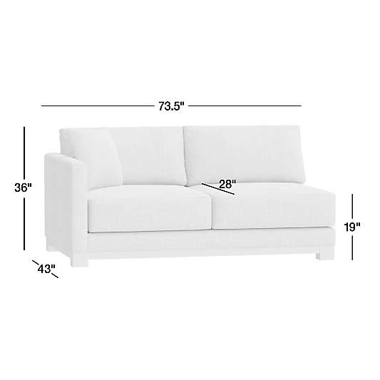 Gather Deep Wood Base Leather Left-Arm Sofa Sectional Piece