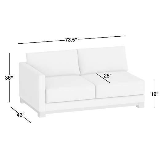 Gather Deep Wood Base Leather Left-Arm Sofa Sectional Piece