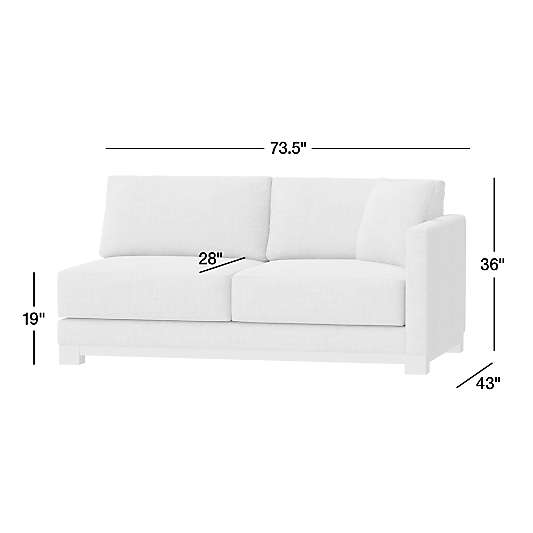 Gather Deep Wood Base Right-Arm Sofa Sectional Piece