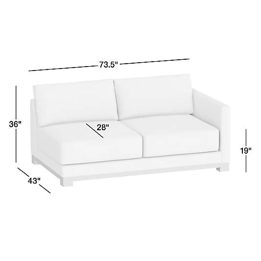 Gather Deep Wood Base Leather Right-Arm Sofa Sectional Piece