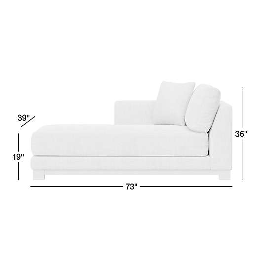 Gather Deep Wood Base Leather Left-Arm Chaise Lounge Sectional Piece