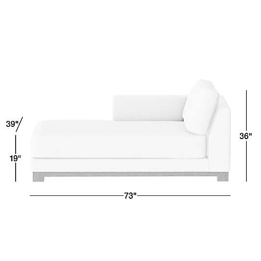 Gather Deep Wood Base Leather Left-Arm Chaise Lounge Sectional Piece