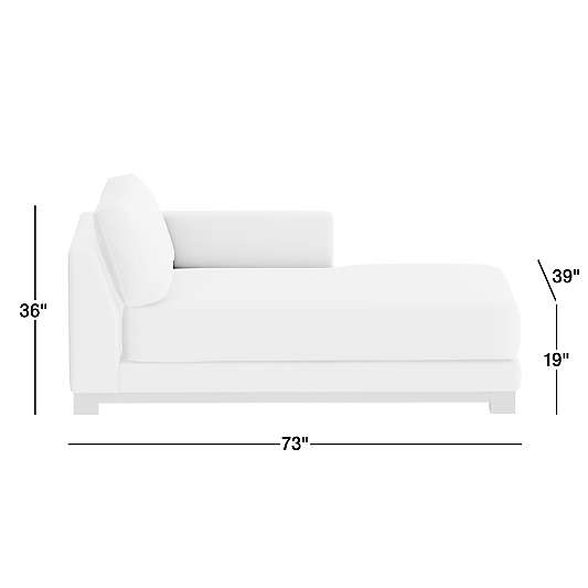 Gather Deep Wood Base Leather Right-Arm Chaise Lounge Sectional Piece