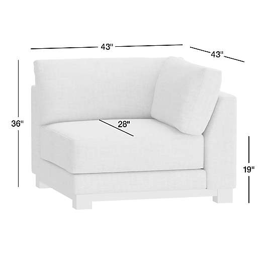 Gather Deep Wood Base Corner Chair Sectional Piece