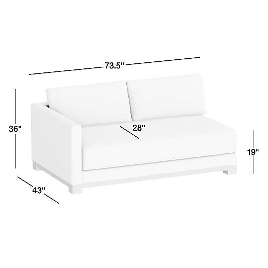 Gather Deep Wood Base Bench Left-Arm Sofa Sectional Piece