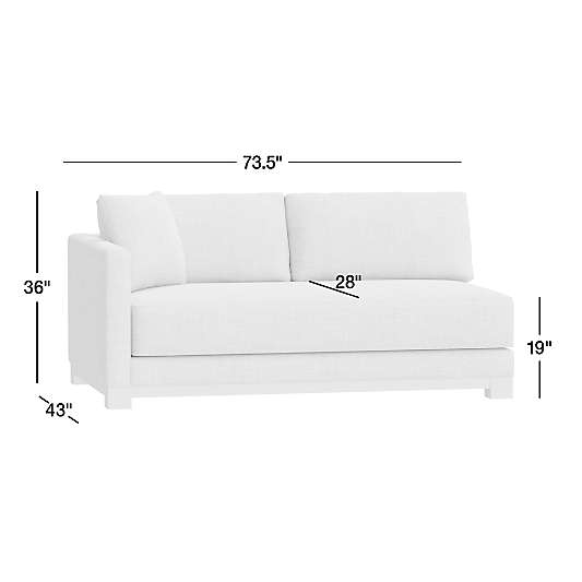 Gather Deep Wood Base Bench Left-Arm Sofa Sectional Piece