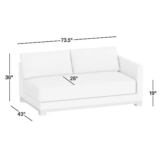 Gather Deep Wood Base Bench Right-Arm Sofa Sectional Piece