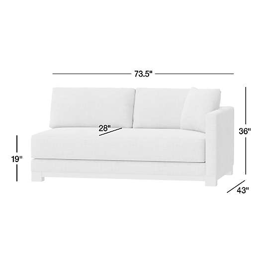 Gather Deep Wood Base Bench Right-Arm Sofa Sectional Piece