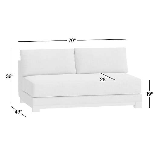 Gather Deep Wood Base Armless Bench Sofa Sectional Piece