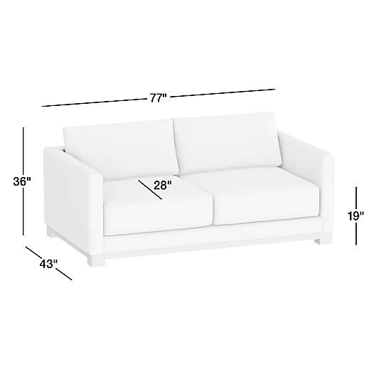 Gather Wood Base Leather Sofa (77"-89")