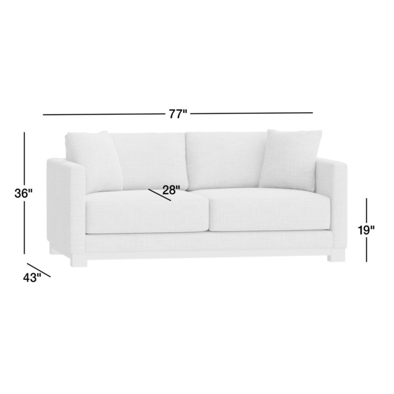 View Gather Deep Wood Base Leather Apartment Sofa 77" - image 3 of 7