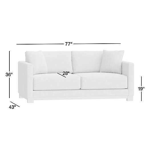 Gather Wood Base Leather Sofa (77"-89")